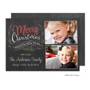 Christmas Digital Photo Cards, Chalk Script Christmas, Take Note Designs